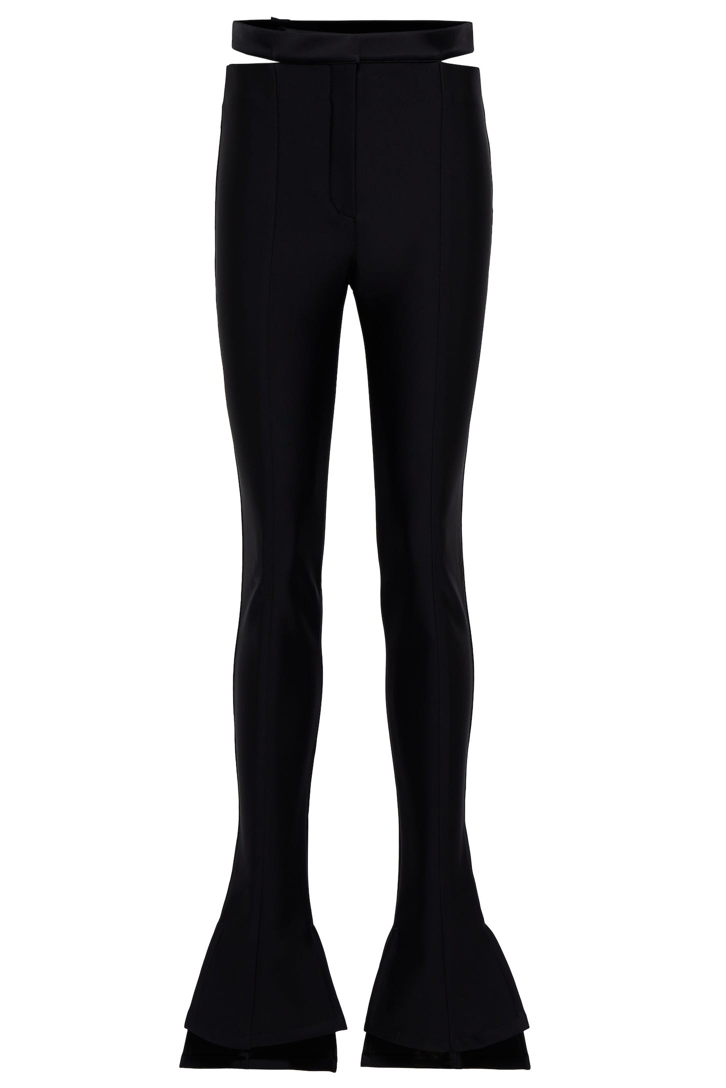 Cutout scuba mid-rise flared pants